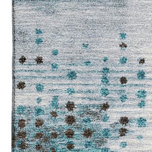 HomeRoots 10' Teal & Chocolate Geometric Area Rug – Durable, Stain-Resistant, UV Protected for Indoor & Outdoor Use 710453
