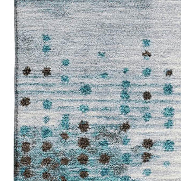 HomeRoots 10' Teal & Chocolate Geometric Area Rug – Durable, Stain-Resistant, UV Protected for Indoor & Outdoor Use 710453