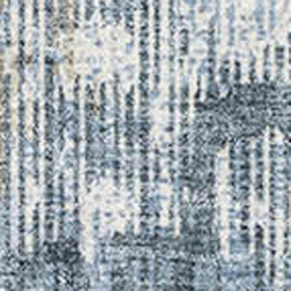 HomeRoots 5' X 8' Stylish Denim Blue & Ivory Geometric Area Rug - UV Protected, Washable, Stain Resistant Design 710455