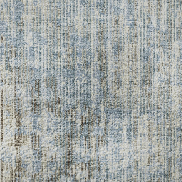 HomeRoots 8' X 10' Denim Blue & Ivory Geometric Area Rug - Washable, UV Protected, Durable for Homes & Style 710457