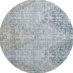 HomeRoots 8' X 10' Denim Blue & Ivory Geometric Area Rug - Washable, UV Protected, Durable for Homes & Style 710457