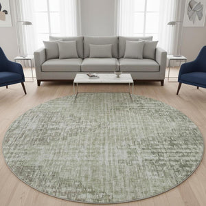 HomeRoots 8' X 10' Fern Green Geometric Washable Area Rug - UV Protected, Stain-Resistant for Busy Homes 710463