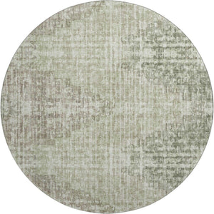 HomeRoots 8' X 10' Fern Green Geometric Washable Area Rug - UV Protected, Stain-Resistant for Busy Homes 710463