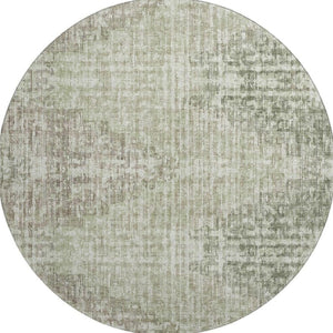 HomeRoots 8' X 10' Fern Green Geometric Washable Area Rug - UV Protected, Stain-Resistant for Busy Homes 710463