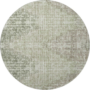 HomeRoots 8' X 10' Fern Green Geometric Washable Area Rug - UV Protected, Stain-Resistant for Busy Homes 710463