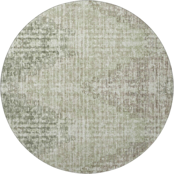 HomeRoots 8' X 10' Fern Green Geometric Washable Area Rug - UV Protected, Stain-Resistant for Busy Homes 710463