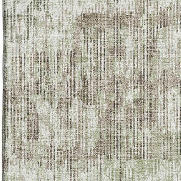 HomeRoots 9' X 12' Fern Green & Taupe Geometric Area Rug - Stylish, Washable, UV Protected for Every Space 710464