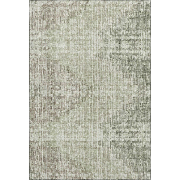 HomeRoots 10' Washable Fern Green & Taupe Geometric Area Rug with UV Protection for Stylish Living Spaces 710465