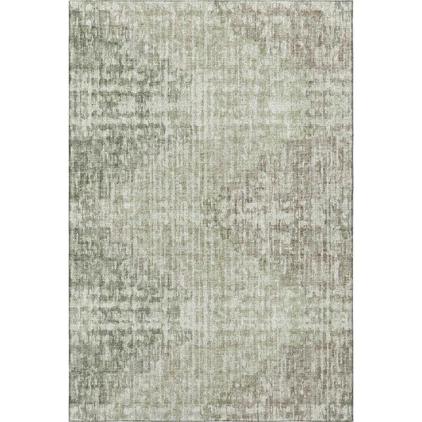 HomeRoots 10' Washable Fern Green & Taupe Geometric Area Rug with UV Protection for Stylish Living Spaces 710465