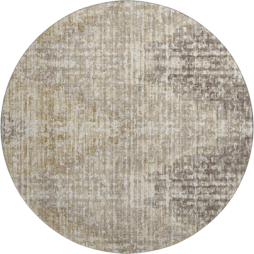 HomeRoots 8' X 10' Stylish Khaki & Beige Geometric Washable Area Rug with UV Protection for Busy Homes 710469