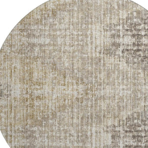 HomeRoots 8' X 10' Stylish Khaki & Beige Geometric Washable Area Rug with UV Protection for Busy Homes 710469