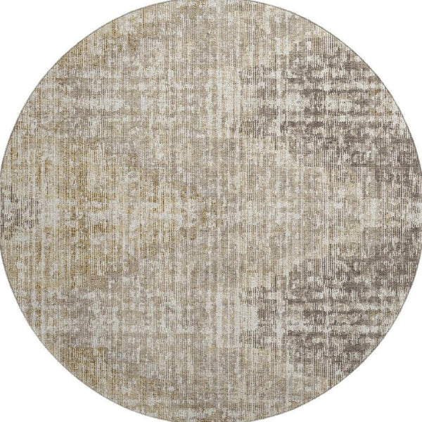 HomeRoots 8' X 10' Stylish Khaki & Beige Geometric Washable Area Rug with UV Protection for Busy Homes 710469