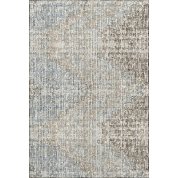 HomeRoots 8' Beige and Gray Geometric Round Rug - Washable, UV-Protected, Stain-Resistant for Busy Homes 710474