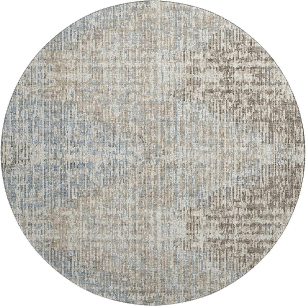 HomeRoots 8' X 10' Beige & Gray Geometric Washable Area Rug - Durable, UV Protected, Non-Slip for High Traffic Areas 710475