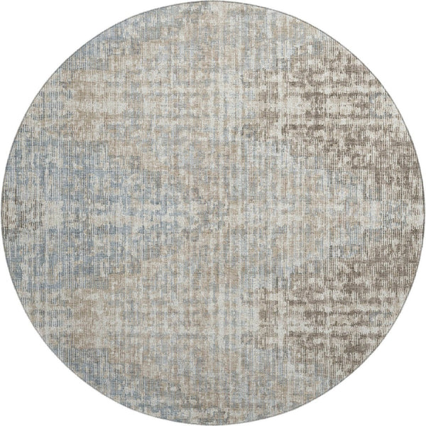 HomeRoots 8' X 10' Beige & Gray Geometric Washable Area Rug - Durable, UV Protected, Non-Slip for High Traffic Areas 710475