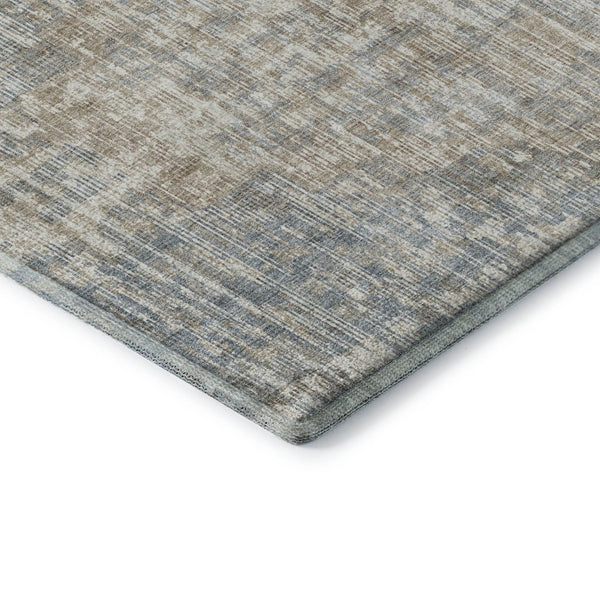HomeRoots 8' X 10' Beige & Gray Geometric Washable Area Rug - Durable, UV Protected, Non-Slip for High Traffic Areas 710475