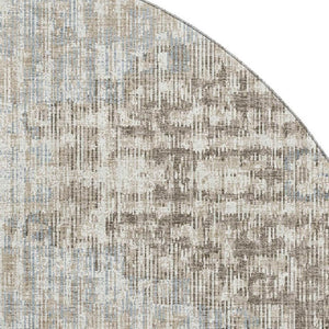 HomeRoots 8' X 10' Beige & Gray Geometric Washable Area Rug - Durable, UV Protected, Non-Slip for High Traffic Areas 710475