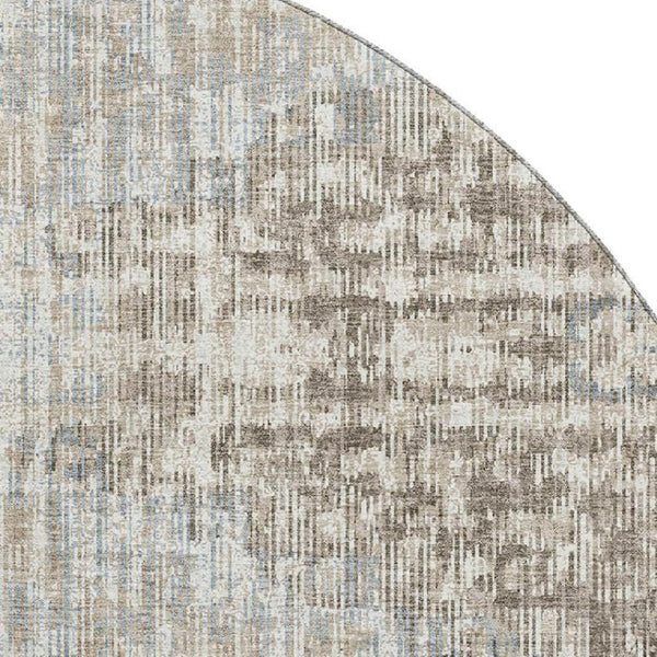 HomeRoots 8' X 10' Beige & Gray Geometric Washable Area Rug - Durable, UV Protected, Non-Slip for High Traffic Areas 710475