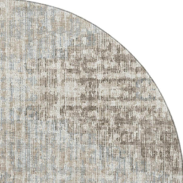 HomeRoots 8' X 10' Beige & Gray Geometric Washable Area Rug - Durable, UV Protected, Non-Slip for High Traffic Areas 710475