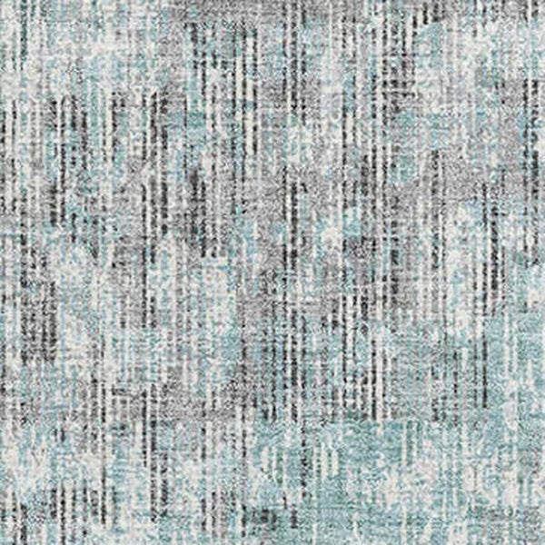 HomeRoots 5' X 8' Teal and Gray Geometric Area Rug – Washable, UV Protected, Stain Resistant for Modern Homes 710479