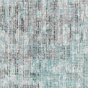 HomeRoots 10' X 14' Teal and Gray Geometric Area Rug - Washable, UV Protected, Stain Resistant for Modern Spaces 710485