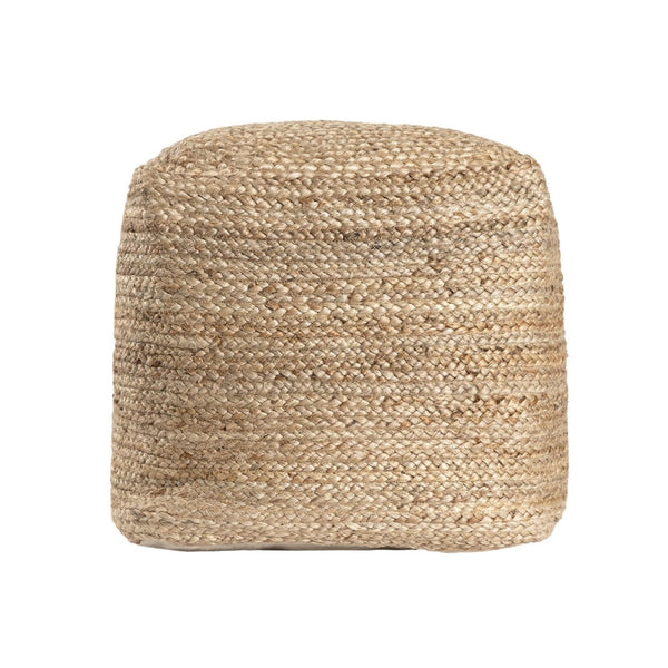 HomeRoots 18" Natural Jute Pouf Ottoman - Versatile Footrest & Extra Seat with Vintage Charm for Any Room 710488