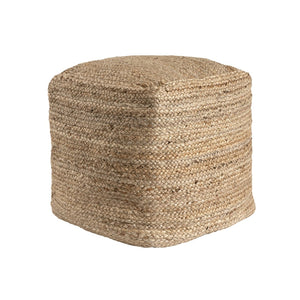 HomeRoots 18" Natural Jute Pouf Ottoman - Versatile Footrest & Extra Seat with Vintage Charm for Any Room 710488