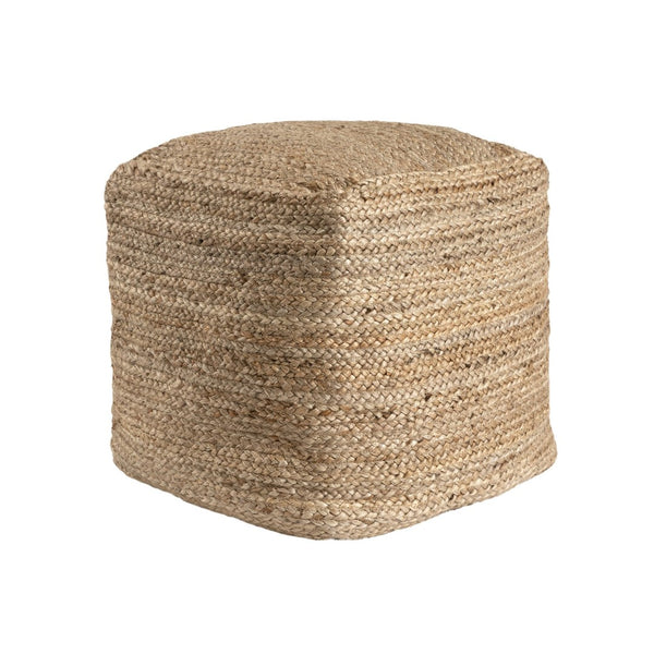 HomeRoots 18" Natural Jute Pouf Ottoman - Versatile Footrest & Extra Seat with Vintage Charm for Any Room 710488