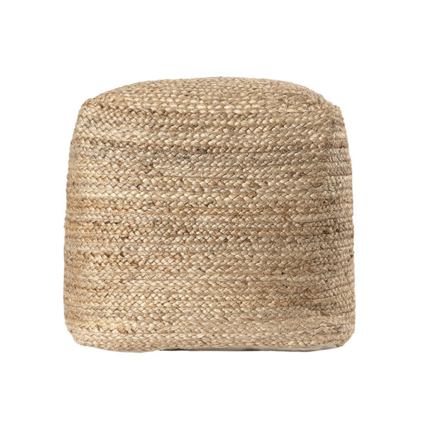 HomeRoots 18" Natural Jute Pouf Ottoman - Versatile Footrest & Extra Seat with Vintage Charm for Any Room 710488