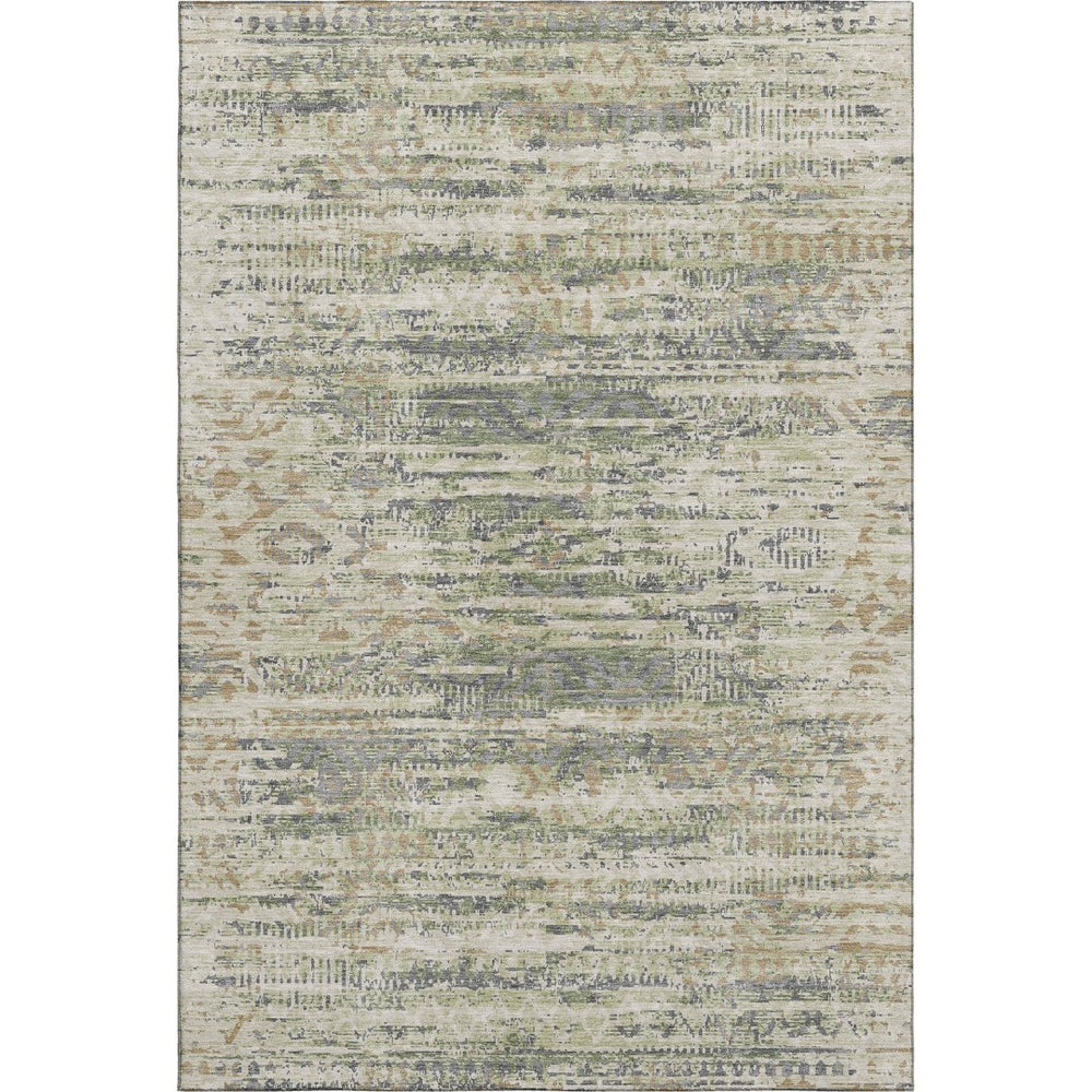 HomeRoots 5' X 8' Artichoke Green Moroccan Area Rug – Washable & UV-Protected for Kid & Pet-Friendly Spaces 710492