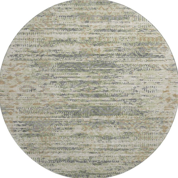HomeRoots 8' X 10' Moroccan-Inspired Washable Area Rug in Artichoke Green, Copper & Gray with UV Protection 710494