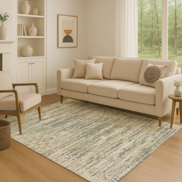 HomeRoots 9' X 12' Artichoke Green Moroccan Area Rug - Washable, UV Protected, Stain Resistant for Busy Homes 710495