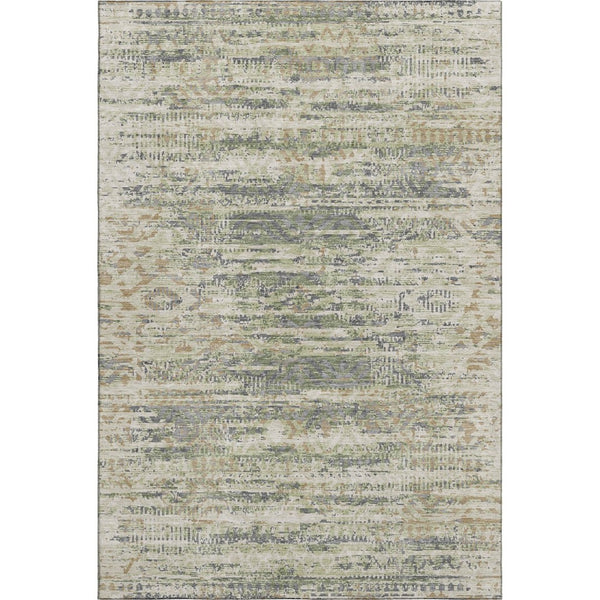 HomeRoots 9' X 12' Artichoke Green Moroccan Area Rug - Washable, UV Protected, Stain Resistant for Busy Homes 710495