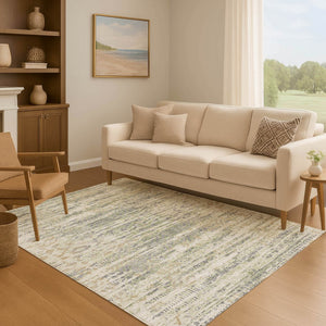 HomeRoots 9' X 12' Artichoke Green Moroccan Area Rug - Washable, UV Protected, Stain Resistant for Busy Homes 710495