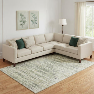 HomeRoots 10' X 14' Artichoke Green Moroccan Area Rug - Durable, UV-Protected, Stain-Resistant for Busy Homes 710496