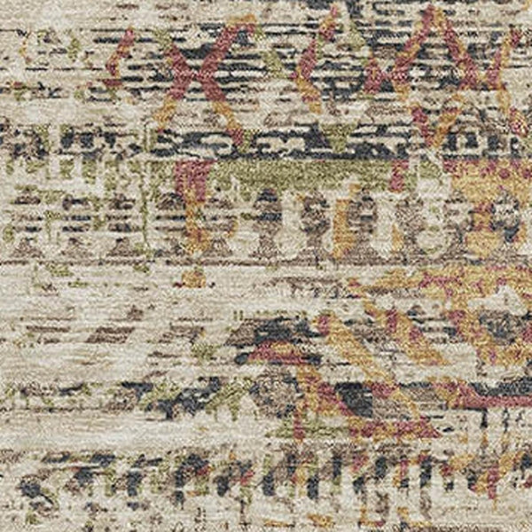 HomeRoots 5' X 8' Moroccan Washable Area Rug in Beige, Charcoal, and Copper with UV Protection, Stain Resistant 710498