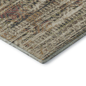 HomeRoots 8' X 10' Washable Moroccan Area Rug in Beige, Charcoal & Copper - Durable, UV Protected & Stylish 710500