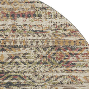 HomeRoots 8' X 10' Washable Moroccan Area Rug in Beige, Charcoal & Copper - Durable, UV Protected & Stylish 710500