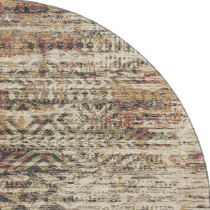 HomeRoots 8' X 10' Washable Moroccan Area Rug in Beige, Charcoal & Copper - Durable, UV Protected & Stylish 710500