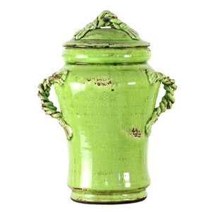 Zentique Distressed Green Vase with Aged Glaze and Organic Silhouette—Handcrafted Ceramic Accent for Home Decor W13 x H18.5 x D10 7104 L Green