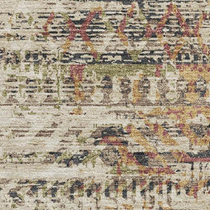 HomeRoots 10' X 14' Versatile Beige Charcoal Copper Moroccan Washable Area Rug with UV and Stain Protection 710502