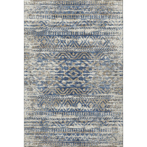 HomeRoots 9' X 12' Blue-Gray & Beige Moroccan Washable Area Rug - UV Protected, Stain Resistant & Soft Touch 710507