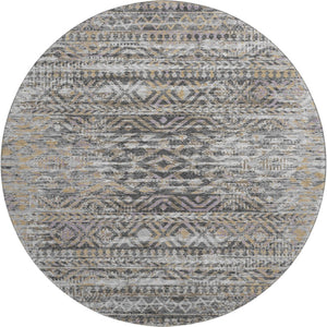 HomeRoots 8' X 10' Gray Gold Ivory Moroccan Area Rug – Washable, Stain Resistant & UV Protected for Homes 710512
