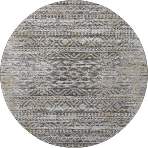 HomeRoots 8' X 10' Gray Gold Ivory Moroccan Area Rug – Washable, Stain Resistant & UV Protected for Homes 710512