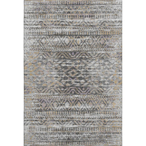 HomeRoots 10' Gray Gold Ivory Moroccan Area Rug - Washable, UV Protected, Non-Slip for Indoor & Outdoor Use 710514