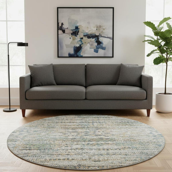 HomeRoots 8' X 10' Moroccan-Inspired Washable Area Rug in Ivory Beige & Charcoal with UV Protection & Style 710518