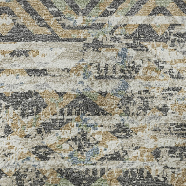 HomeRoots 8' X 10' Moroccan-Inspired Washable Area Rug in Ivory Beige & Charcoal with UV Protection & Style 710518