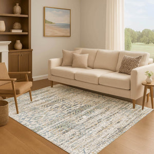 HomeRoots 9' X 12' Elegant Ivory Beige & Charcoal Moroccan Washable Area Rug – UV Protection & Stain Resistant! 710519