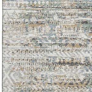 HomeRoots 9' X 12' Elegant Ivory Beige & Charcoal Moroccan Washable Area Rug – UV Protection & Stain Resistant! 710519