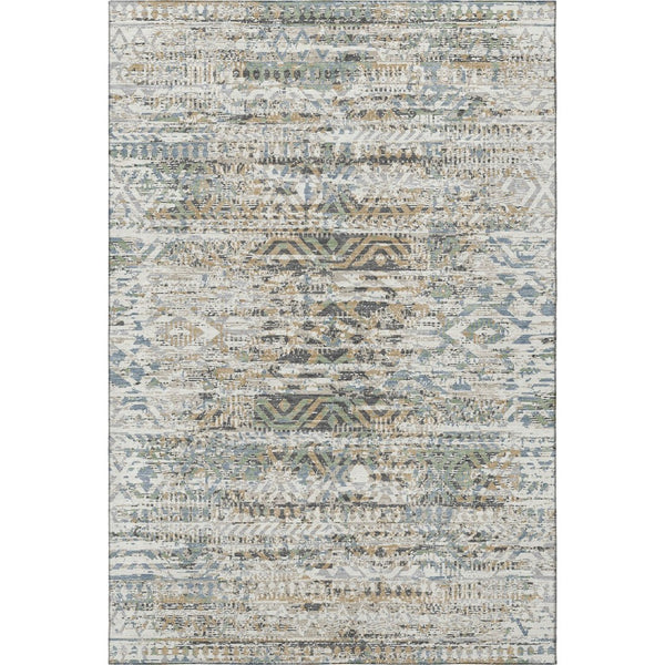 HomeRoots 9' X 12' Elegant Ivory Beige & Charcoal Moroccan Washable Area Rug – UV Protection & Stain Resistant! 710519
